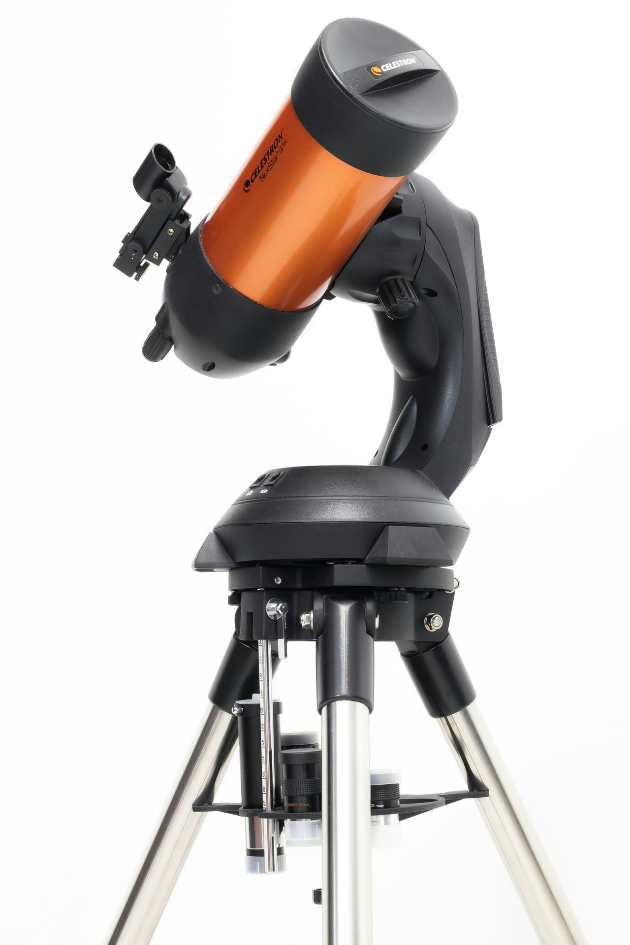 black and orange camera tripod